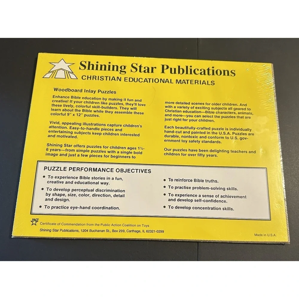 Vintage 1990's Shining Star Wooden Puzzle Jesus Heals 10 Piece Puzzle SEALED